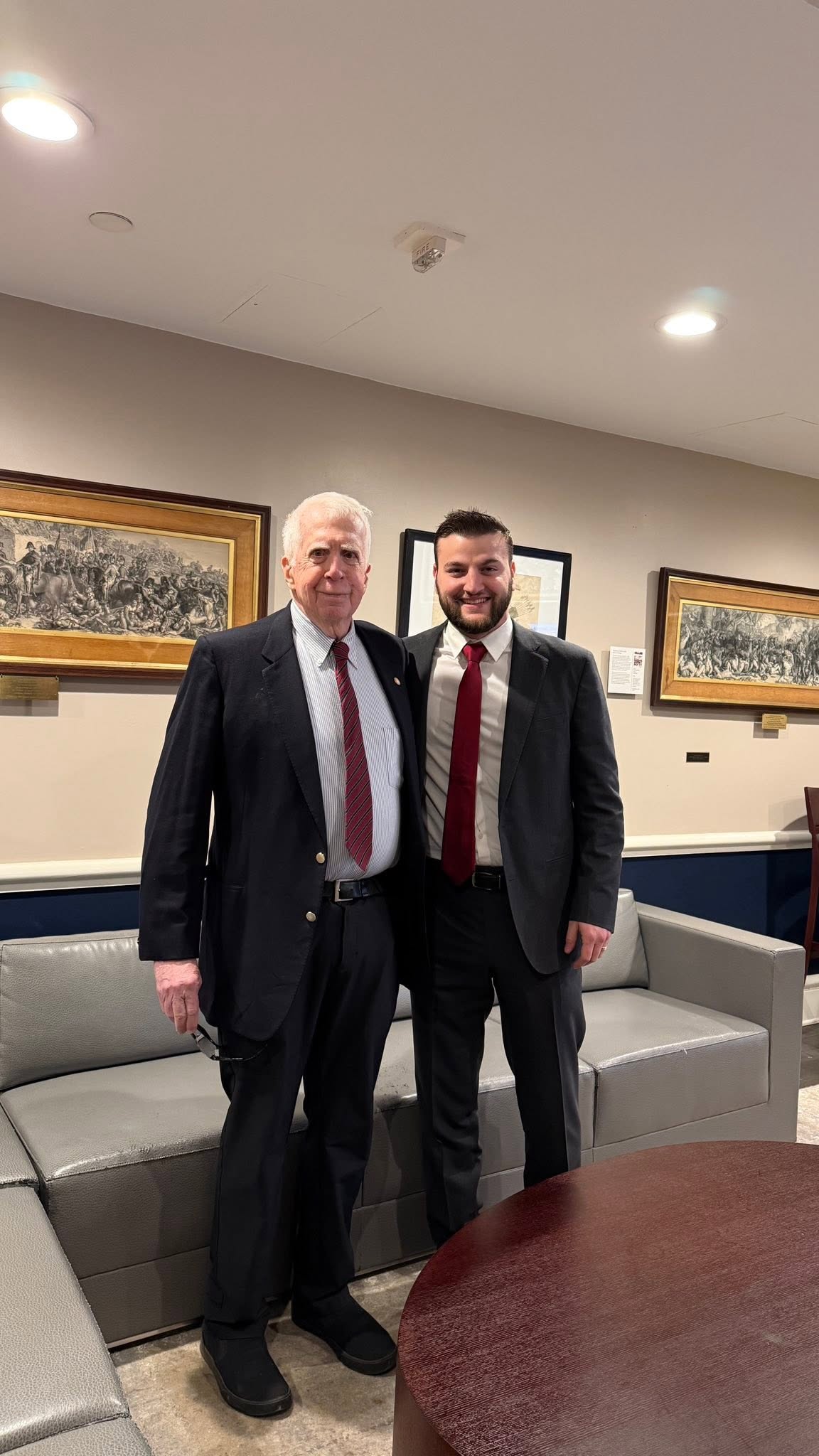 Zachary Tayler with Jim Hall after an oral history interview